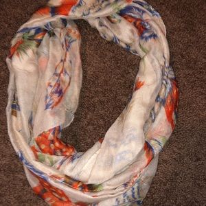 Feather Design Infinity Scarf